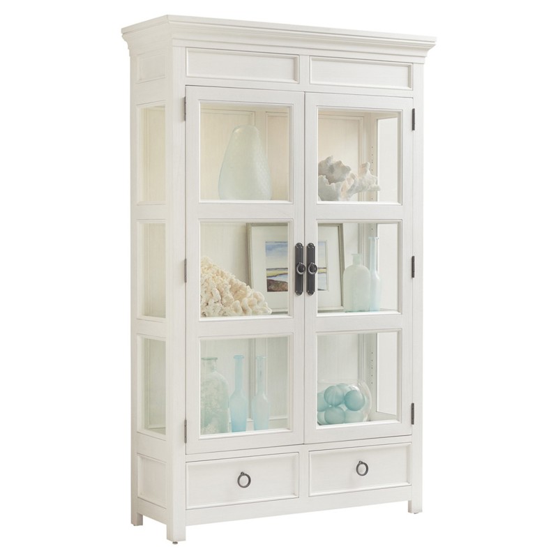 Sanctuary Coastal Beach White Wood Display Cabinet