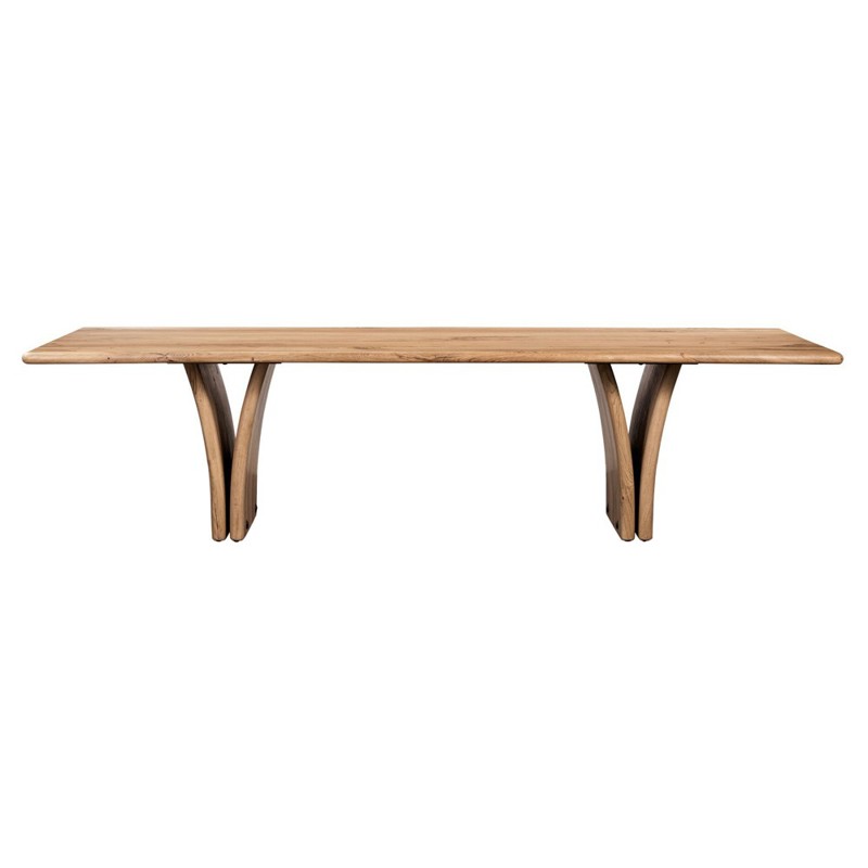 Marcon Modern Classic Natural Reclaimed Oak Rectangular Dining Table - 118"