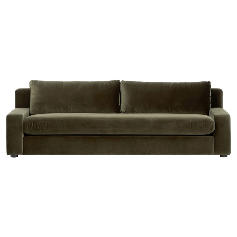 Felix Modern Classic Surrey Olive Velvet Sofa - 100"