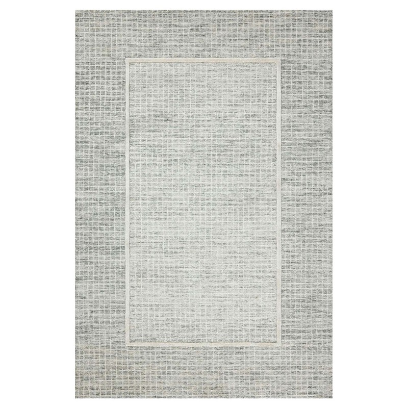 Chris Loves Julia x Loloi Briggs Grey Wool Solid Grid Rug - 9'3"x13'