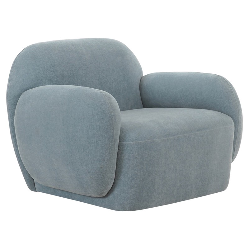 Leslie Modern Classic Light Blue Velvet Arm Chair by Moes Home Collection