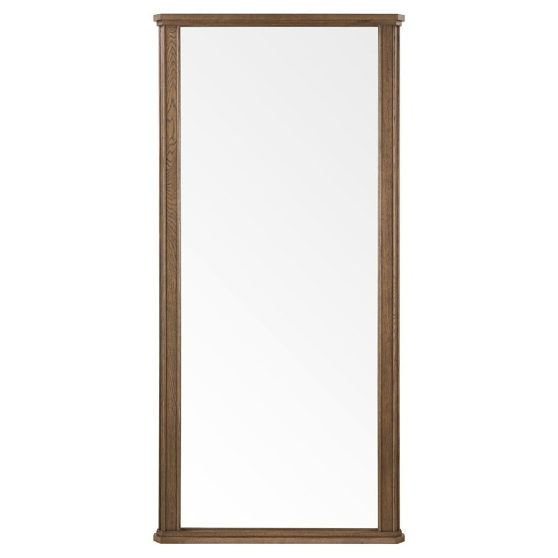 Kish Updated Traditional Brown Oak Floor Mirror