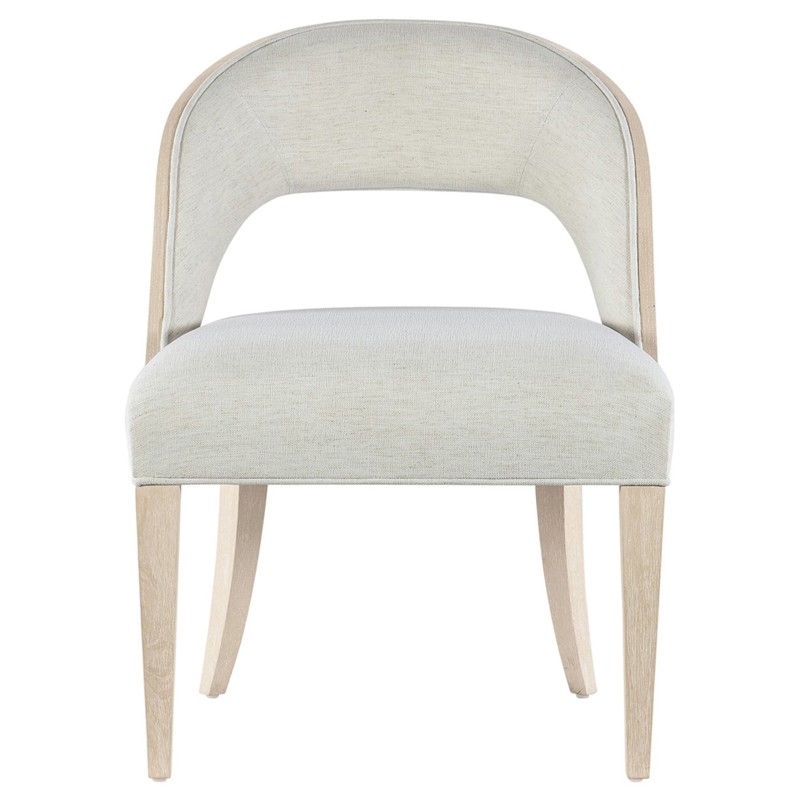Naomi Modern Classic Crypton Nomad Snow Brown Oak Dining Chair
