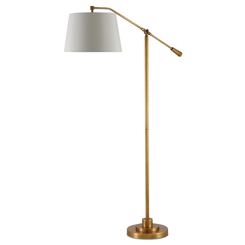 Karayan Modern Classic Antique Brass Swing Arm Floor Lamp