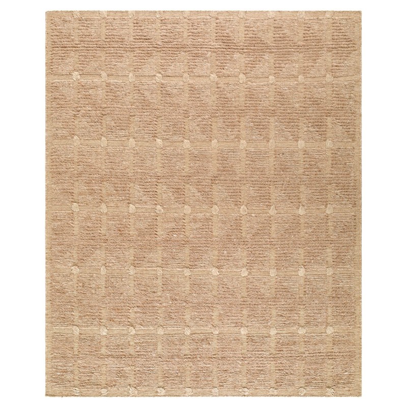 Harlene Coastal Beach Brown Wool Textured Solid Rug - 2'x3'