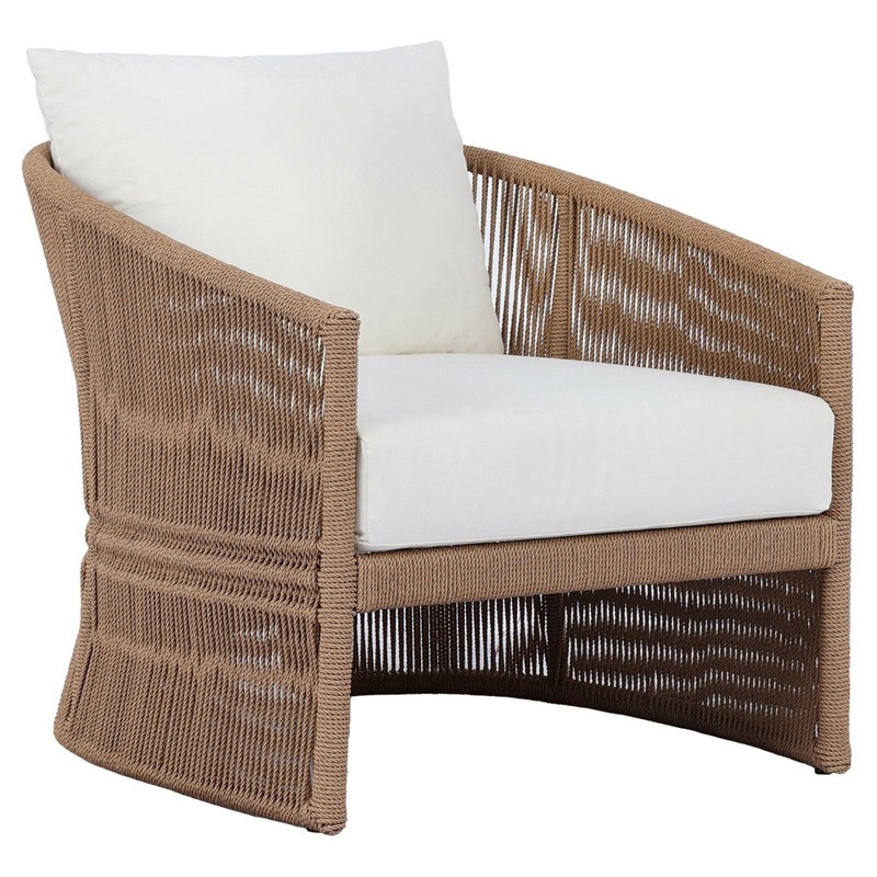 Mercer Coastal Beach Natural Woven Outdoor Dining Arm Chair