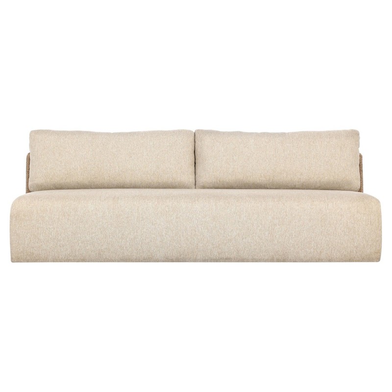 Omarion Coastal Beach Brown Woven Outdoor Sofa - 96"