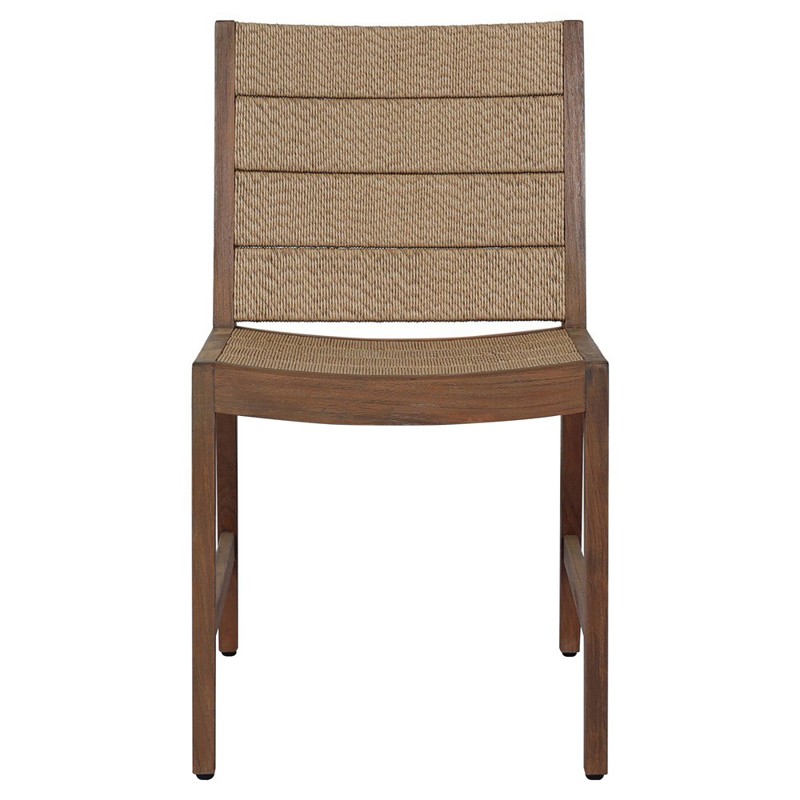 Ogden Coastal Beach Brown Teak Outdoor Dining Chair
