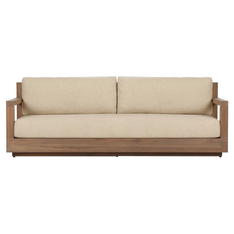 Venda Modern Classic Brown Teak Outdoor Sofa - 86"