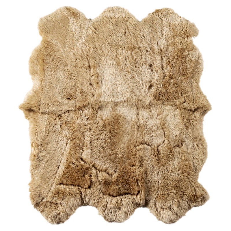 Tili Modern Classic Beige Fur Hide Rug - 4'9"x5'10"