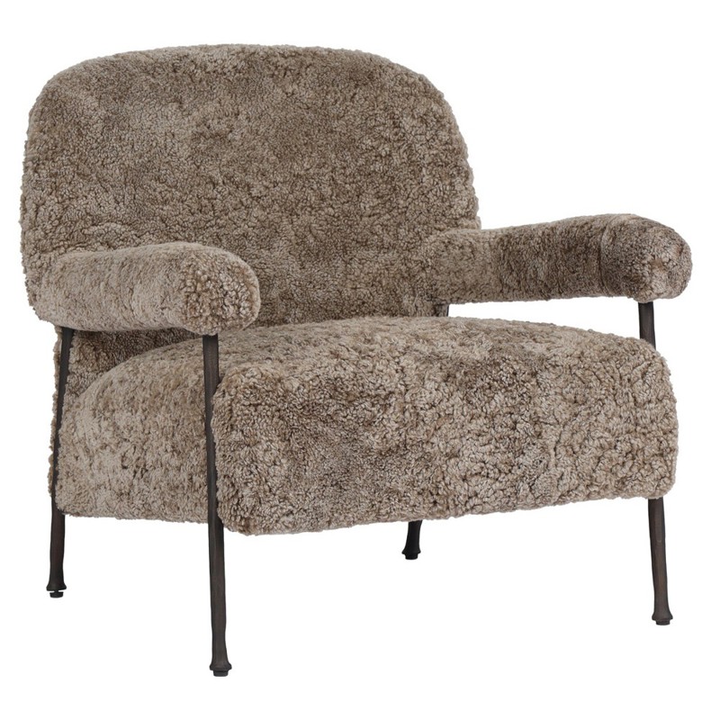Gabriette Modern Classic Taupe Shearling Arm Chair by Four Hands