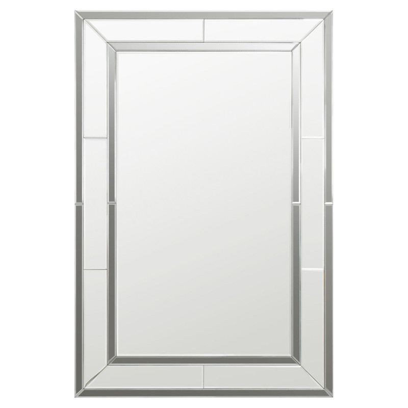 William Modern Classic Silver Frame Wall Mirror