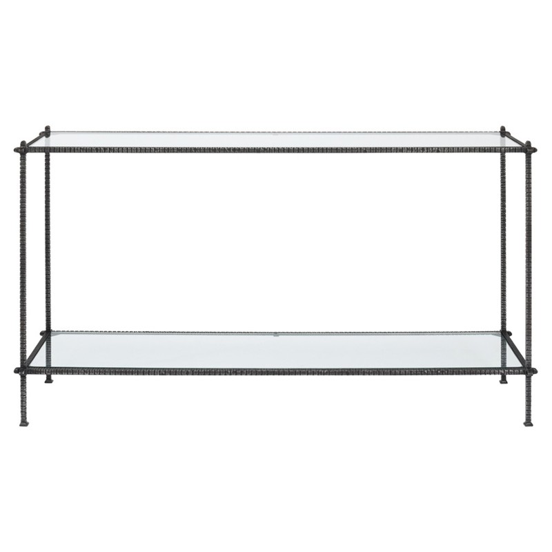 Augustus Modern Classic Black Iron Rectangular Console Table