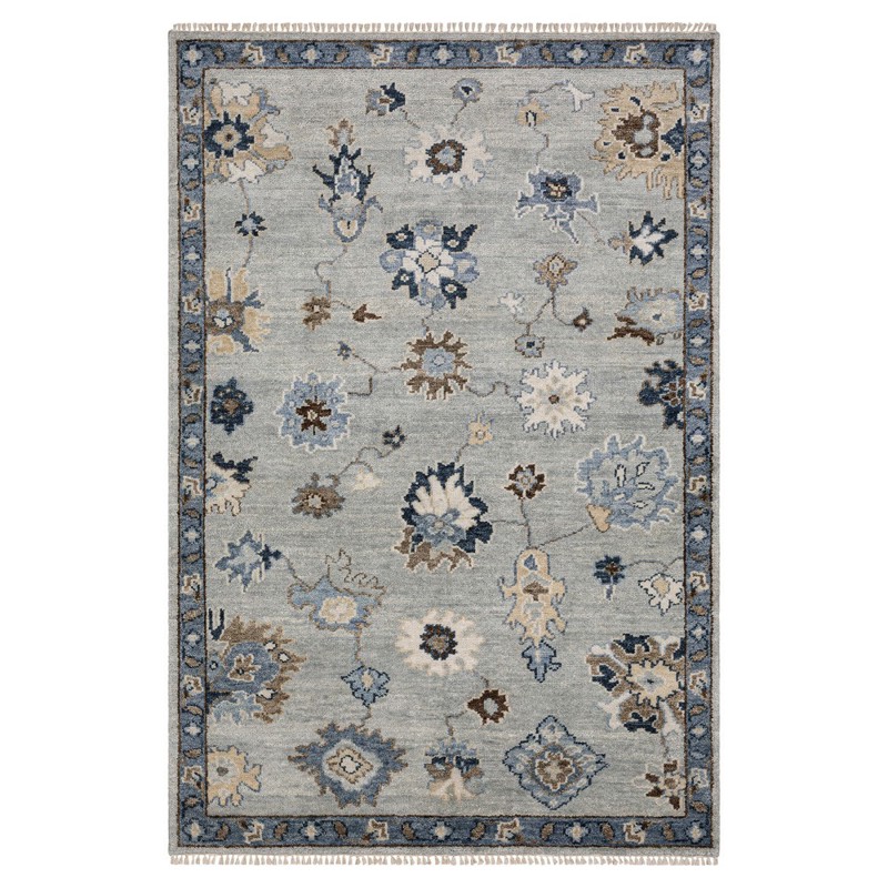 Rowan Updated Traditional Light Blue Wool Oushak Patterned Rug - 6'x9' by Oriental Weavers USA