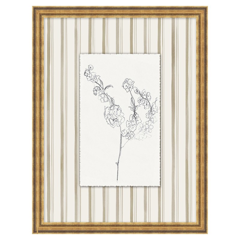 Islaine French Country Black Floral Antique Gold Frame Illustration 4 - 24x19