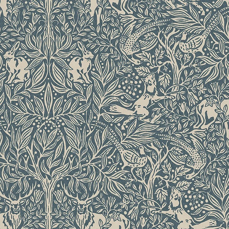 Schumacher Under The Elder Tree Midnight Damask Wallpaper