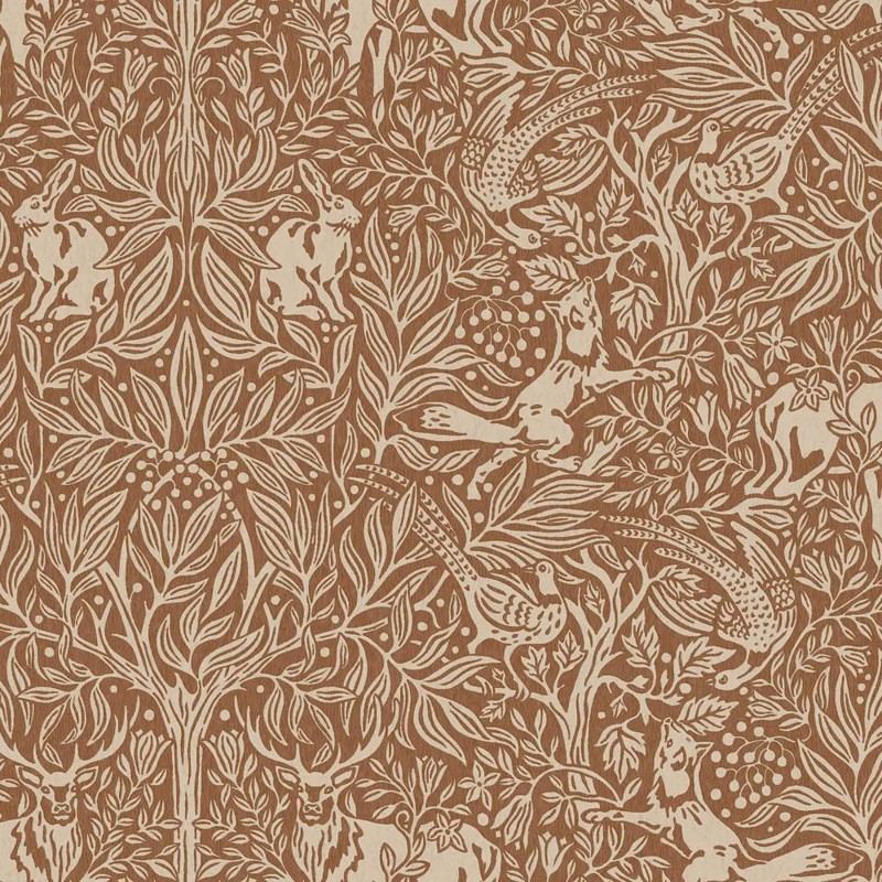 Schumacher Under The Elder Tree Rust Damask Wallpaper