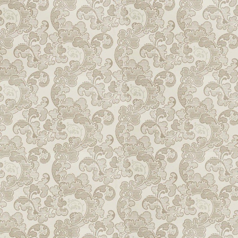 Isidore Leroy Eugenie Traditional Beige Baroque Scroll Wallpaper
