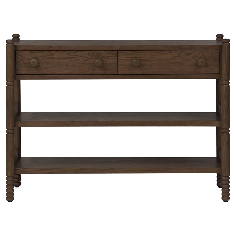 Lavinia Updated Traditional Brown Oak Console Table