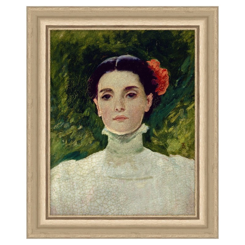 Ysabel Updated Traditional White Portrait Silver Frame Painting - 18x15