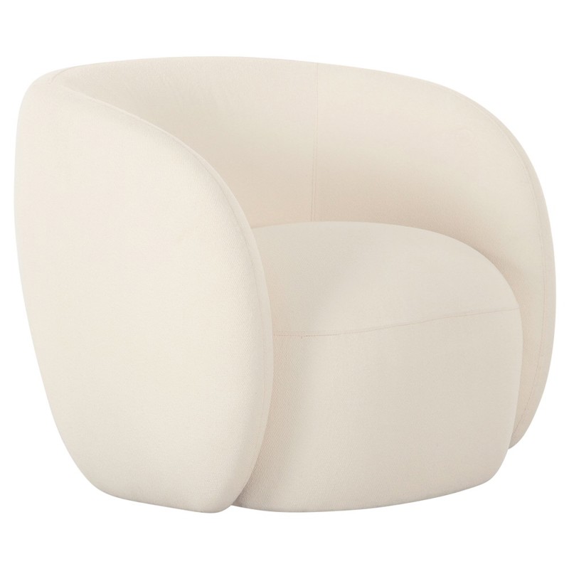 Raye Modern Classic Cream Curved Outdoor Lounge Chair by Moes Home Collection