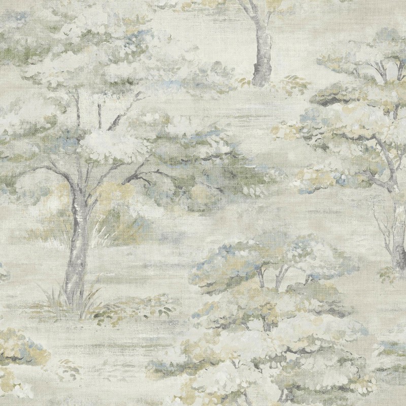 Linden Traditional Light Grey Woodland Mural Wallpaper
