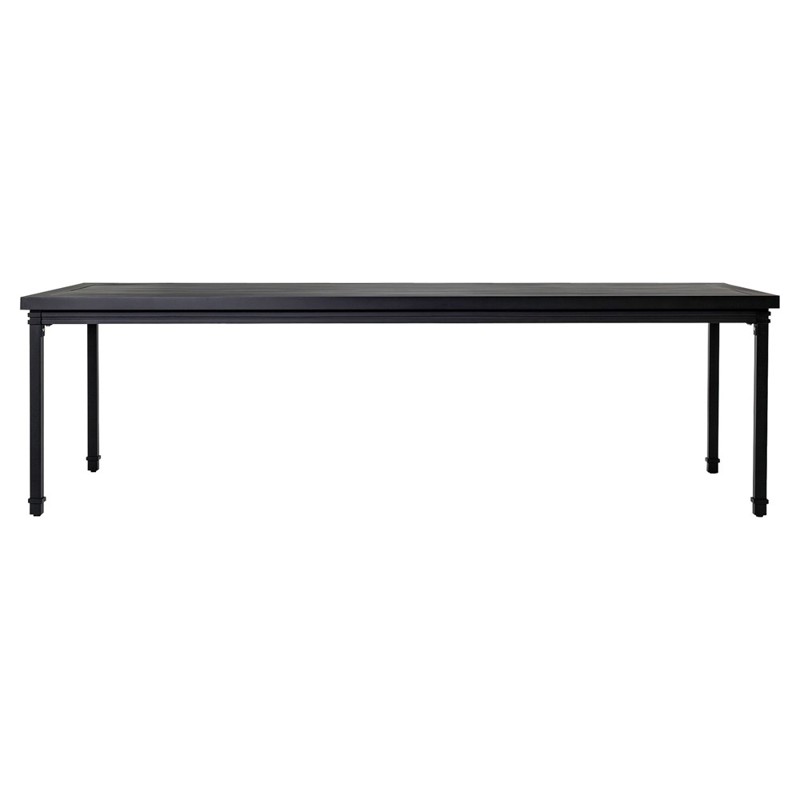 Eterna Updated Traditional Black Aluminum Rectangular Outdoor Dining Table - 102"