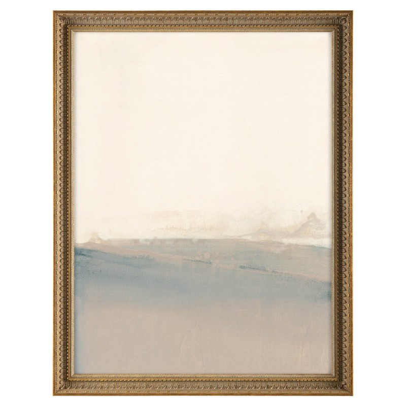 John Richard Opaque Cream Abstract Gold Frame Painting - 52x40