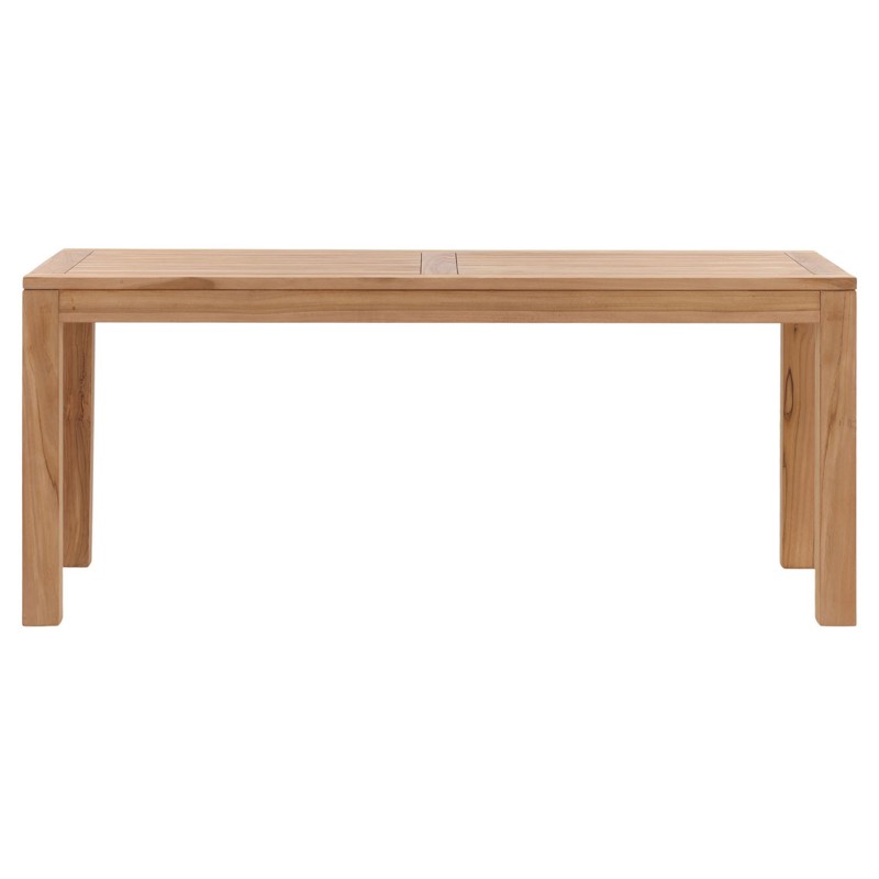 Clotaire Coastal Beach Natural Teak Rectangular Outdoor Dining Table - 71"