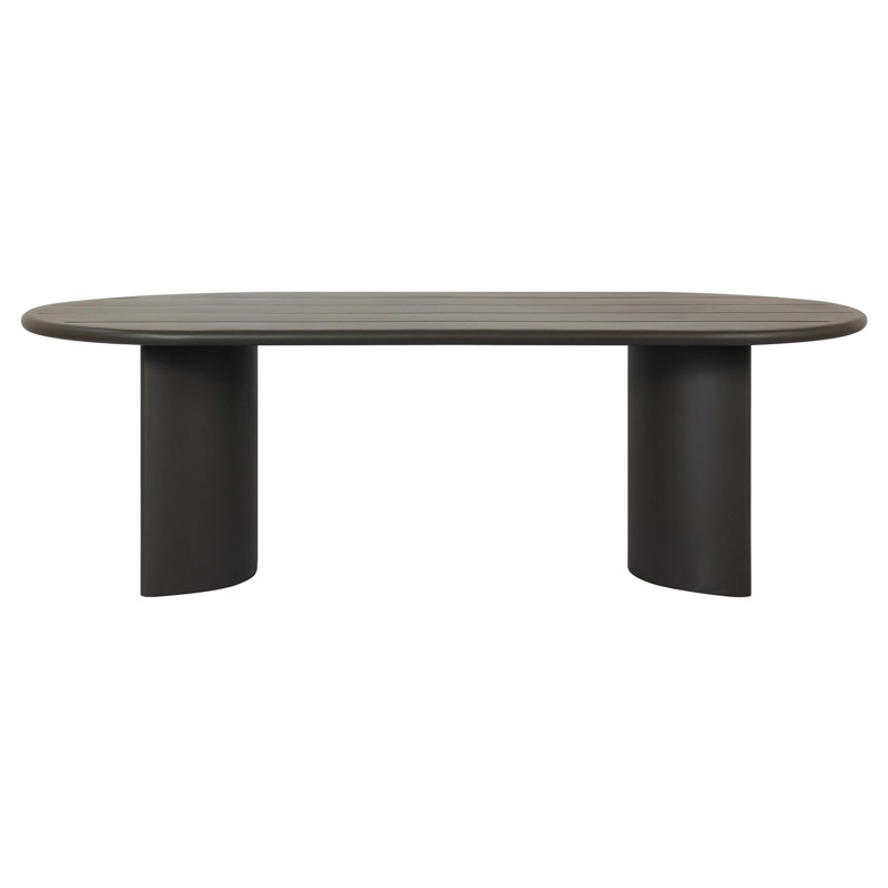 Paris Rustic Lodge Bronze Aluminum Outdoor Oval Dining Table - 94"