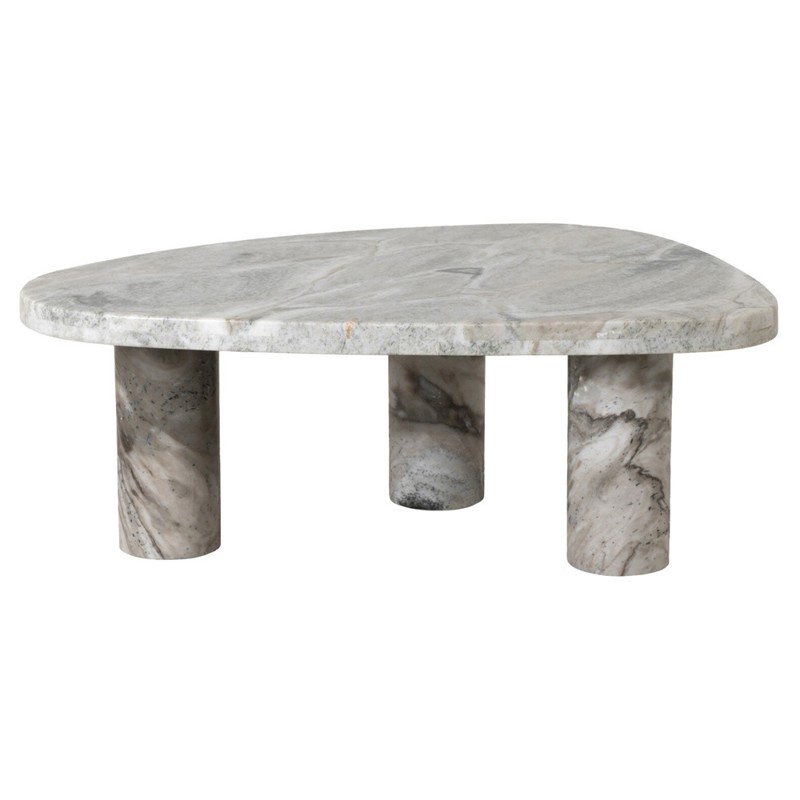 Zayden Modern Classic Grey Marble Wood Coffee Table - 48"