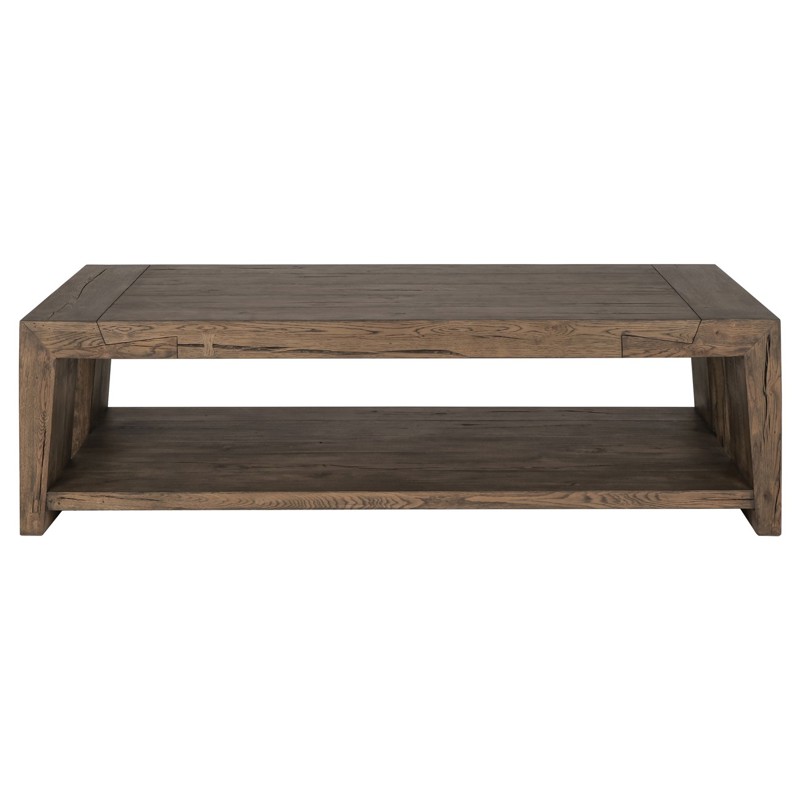 Damon Rustic Lodge Brown Reclaimed Oak Rectangular Coffee Table by Classic Home