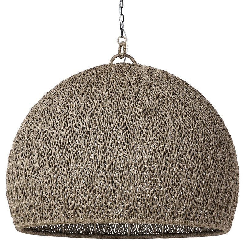 Palecek Jenson Coastal Beach Brown Looped Rope Outdoor Chandelier - 36"