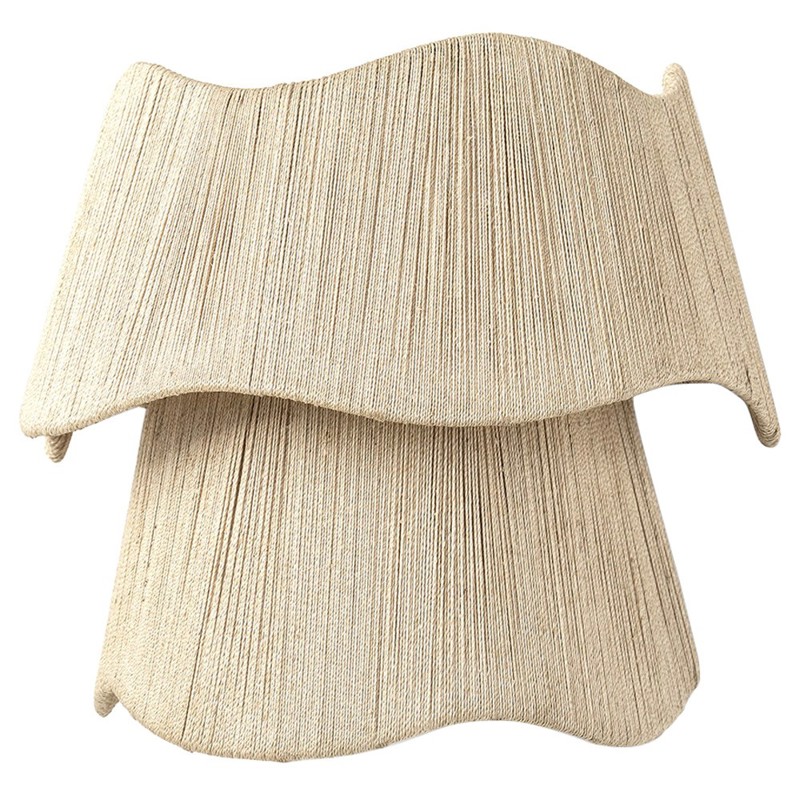 Palecek Seville Coastal Beach Natural Abaca Antique Gold Brass Tiered Sconce