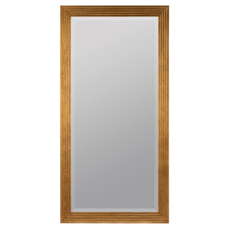 Vivienne Updated Traditional Antique Gold Rectangular Beveled Wall Mirror