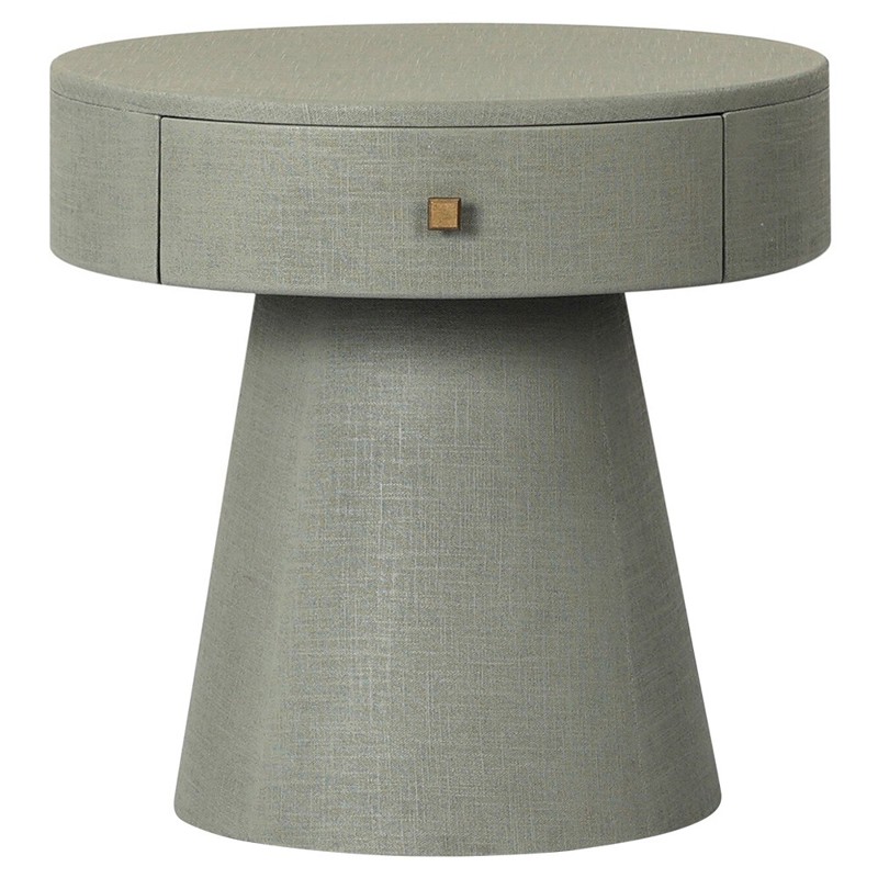 Meredith Modern Classic Sage Green Painted Linen Nightstand