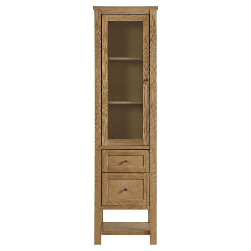 Draven Modern Classic Natural Wood Linen Cabinet