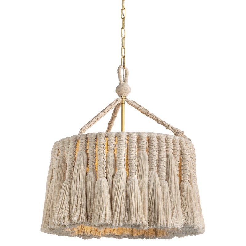 Tasseau Coastal Natural Cotton Rope Tassel Chandelier