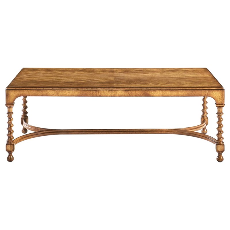 Riona Updated Traditional Brown Wood Rectangular Coffee Table by Jonathan Charles