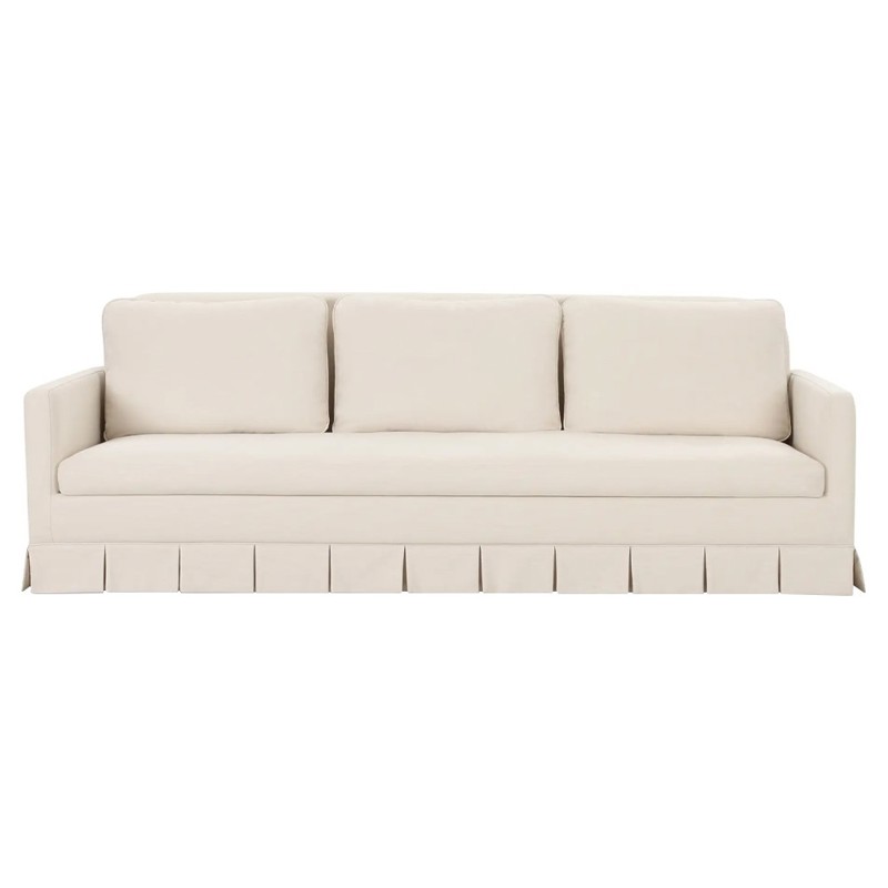 Victoire Updated Traditional Cream Performance Sofa - 98"