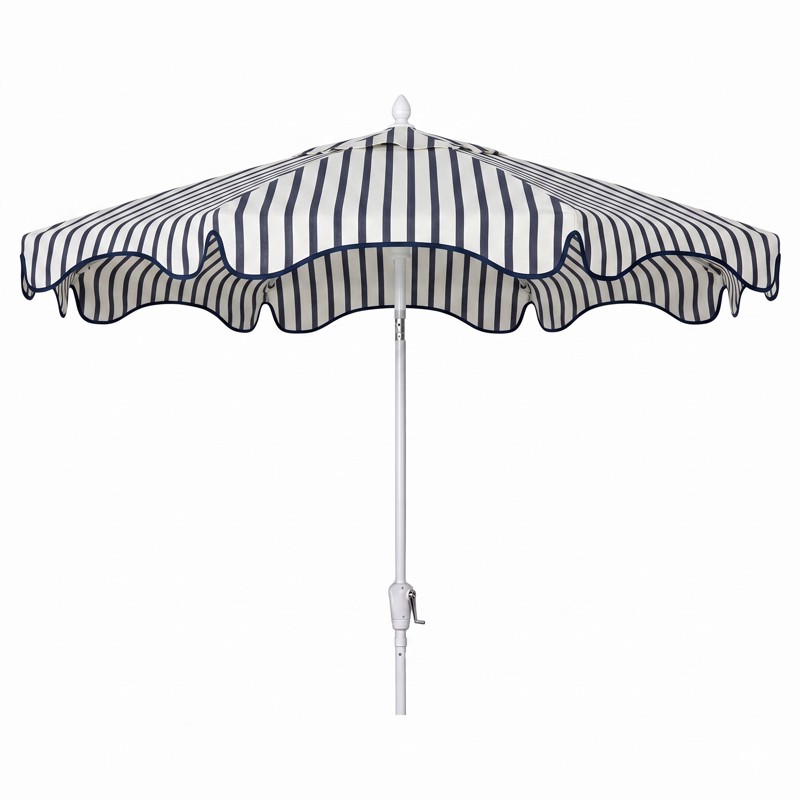 Lucien Modern Classic Lido Indigo Striped Sunbrella Umbrella