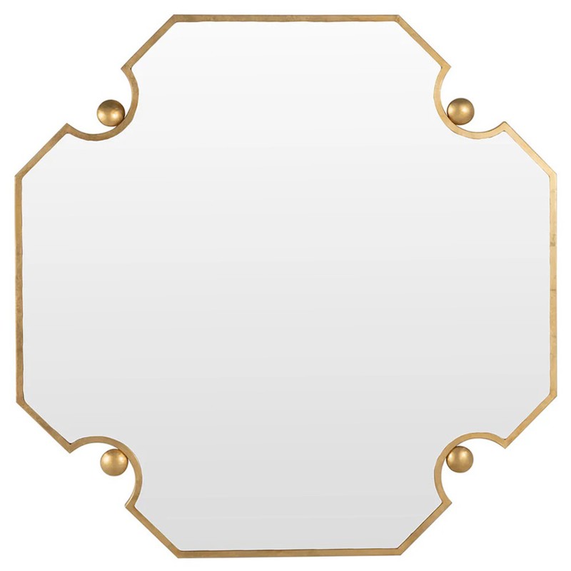 Monet Modern Antique Brass Octagonal Wall Mirror - 45"