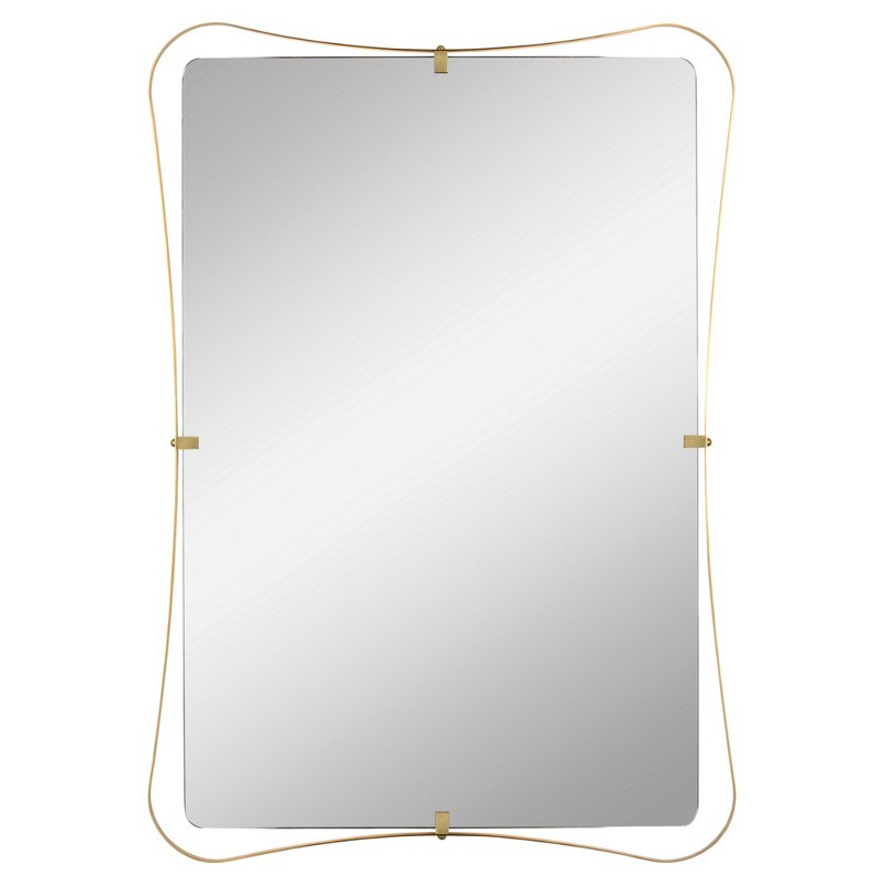 Visual Comfort Barnes Antique Brass Backlit Wall Mirror