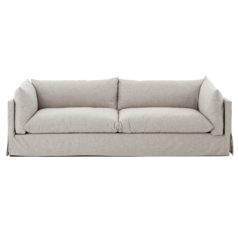 Alexa Modern Classic Beige Performance Upholstered Slipcovered Sofa - Large - 96"W