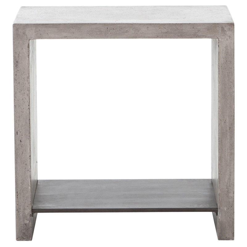 Matthew Industrial Loft Grey Concrete Rectangular Side Table