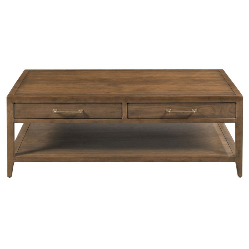 Aspen Modern Classic Brown Walnut Rectangular Storage Coffee Table