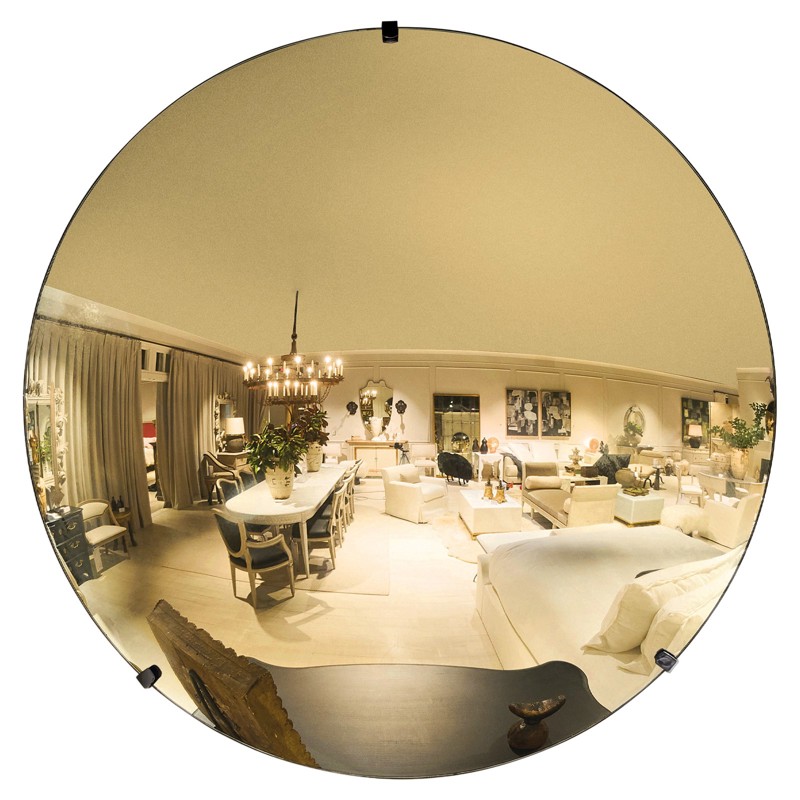Rive Gauche Updated Traditional Gold Metal Convex Mirror