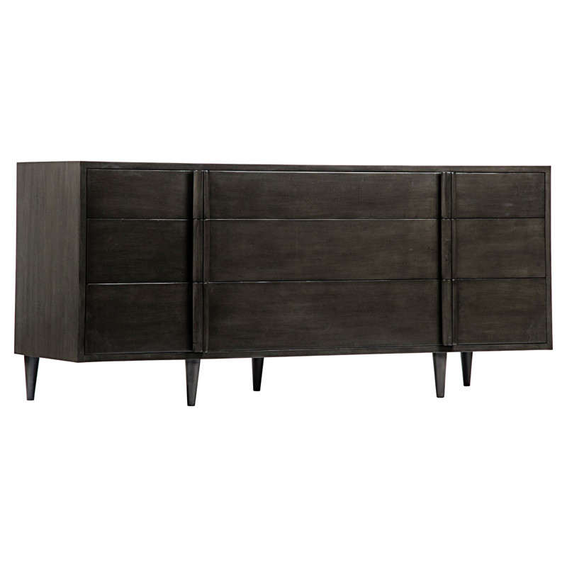 Morty Modern Classic Black Mahogany Wood Dresser