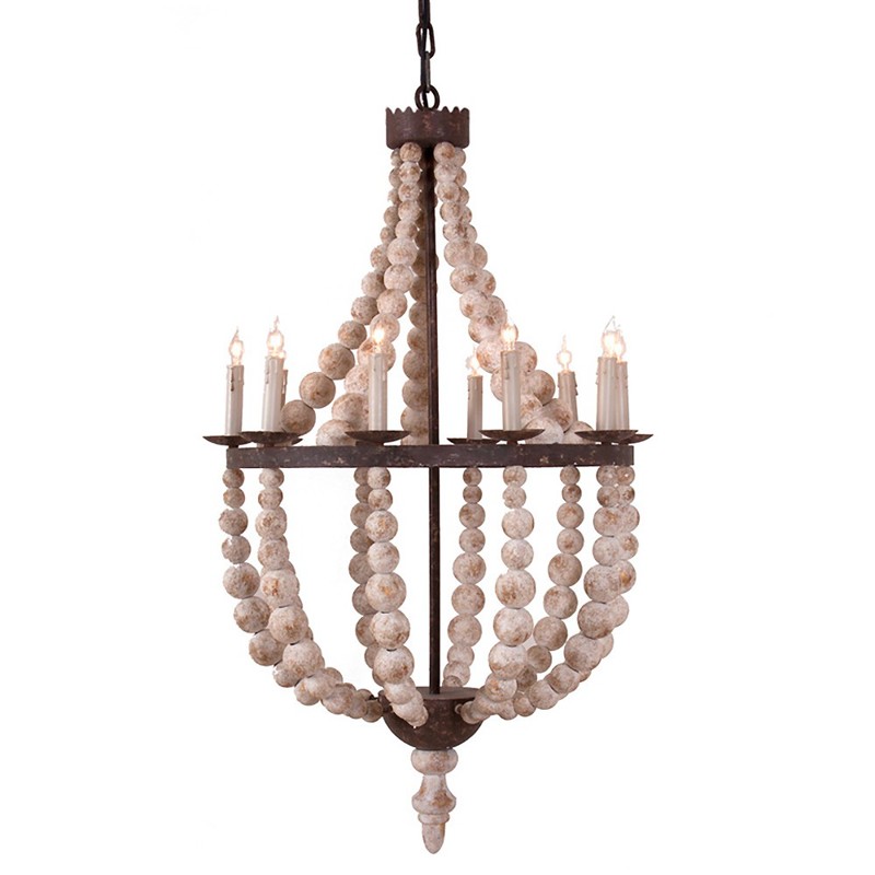 Jocelyn French Country Distressed Antique Gold Bulb Chandelier
