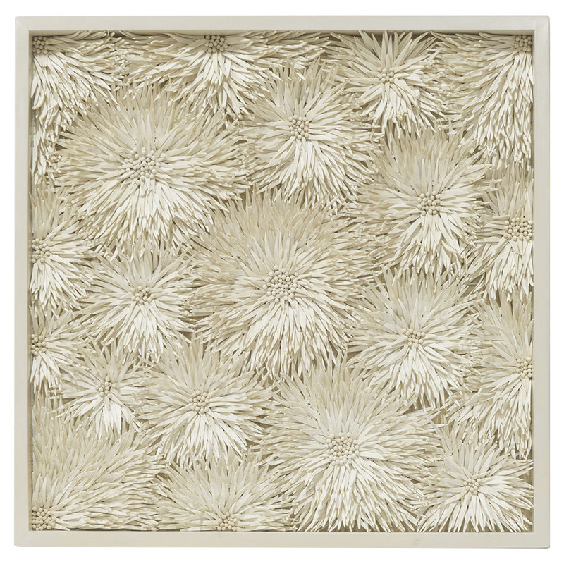 Palecek Dandelion White-Ivory Floral & Botanical Acrylic Frame Mixed Media